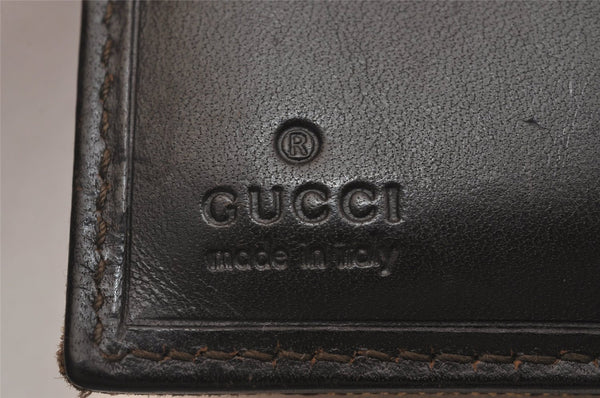 Auth GUCCI Web Sherry Line Jackie Wallet Canvas Leather 05470 Brown Box 6704J