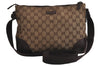 Authentic GUCCI Shoulder Cross Body Bag GG Canvas Leather 114273 Brown 6705J