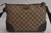 Authentic GUCCI Shoulder Cross Body Bag GG Canvas Leather 114273 Brown 6705J