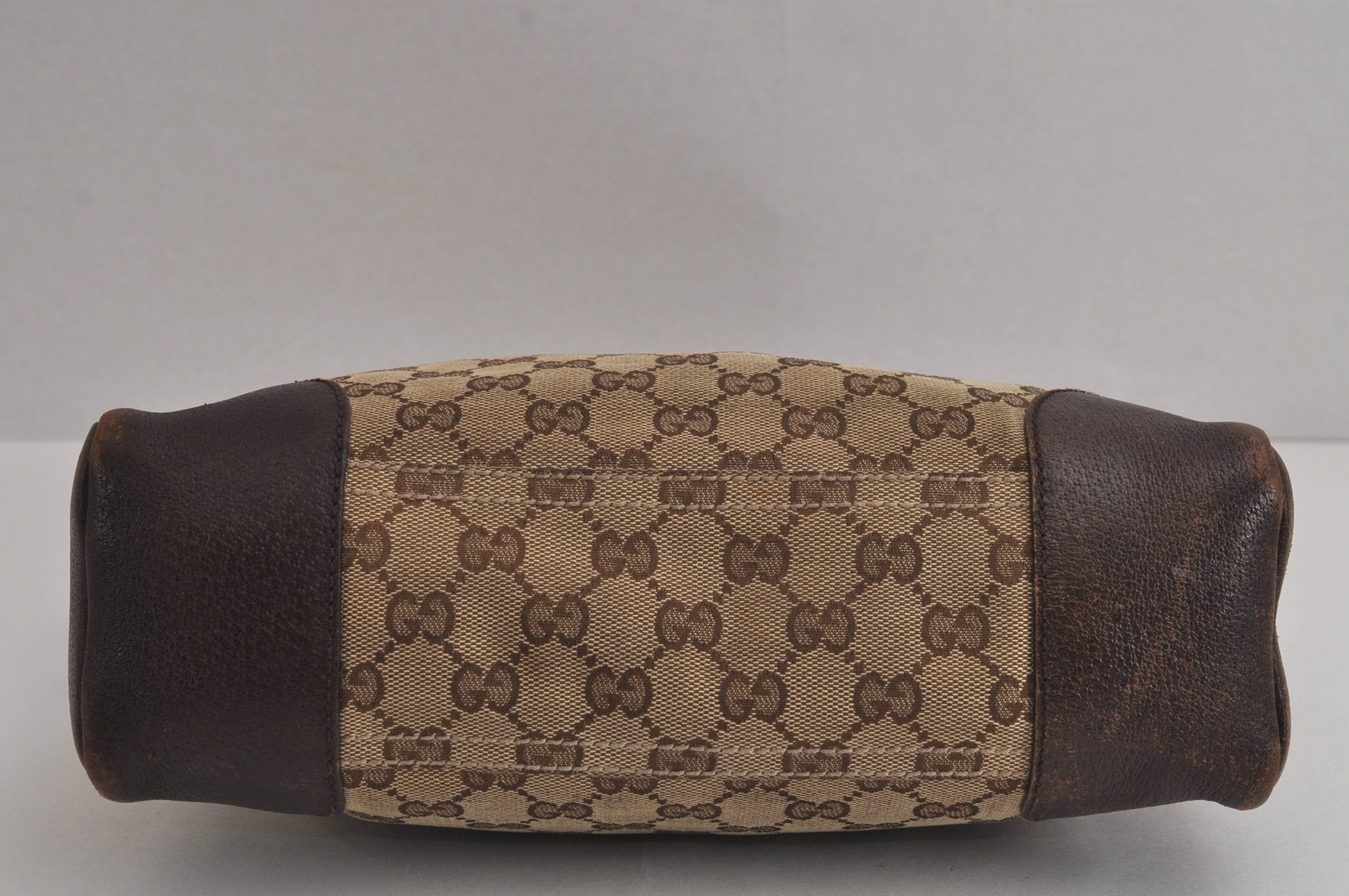 Authentic GUCCI Shoulder Cross Body Bag GG Canvas Leather 114273 Brown 6705J