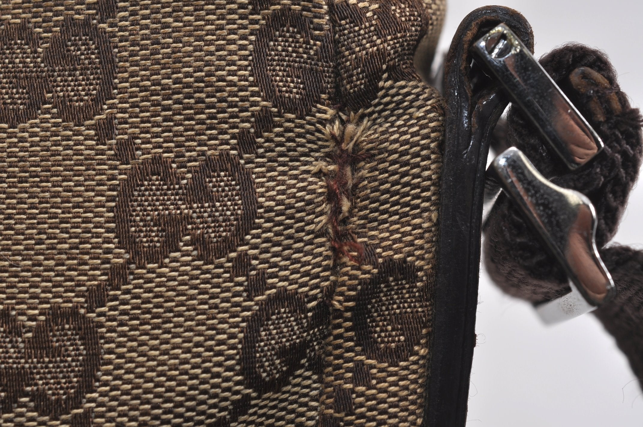 Authentic GUCCI Shoulder Cross Body Bag GG Canvas Leather 114273 Brown 6705J