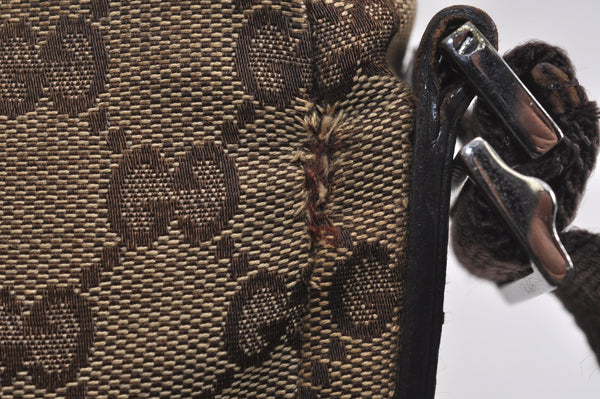 Authentic GUCCI Shoulder Cross Body Bag GG Canvas Leather 114273 Brown 6705J