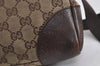 Authentic GUCCI Shoulder Cross Body Bag GG Canvas Leather 114273 Brown 6705J