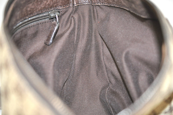 Authentic GUCCI Shoulder Cross Body Bag GG Canvas Leather 114273 Brown 6705J