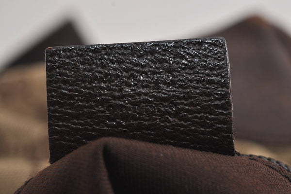 Authentic GUCCI Shoulder Cross Body Bag GG Canvas Leather 114273 Brown 6705J