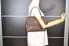 Authentic CELINE C Macadam Blason Pattern Hand Bag Canvas Leather Brown 6706I