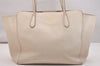 Authentic GUCCI Vintage Swing Large Shoulder Tote Bag Leather 354397 White 6707J