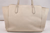 Authentic GUCCI Vintage Swing Large Shoulder Tote Bag Leather 354397 White 6707J
