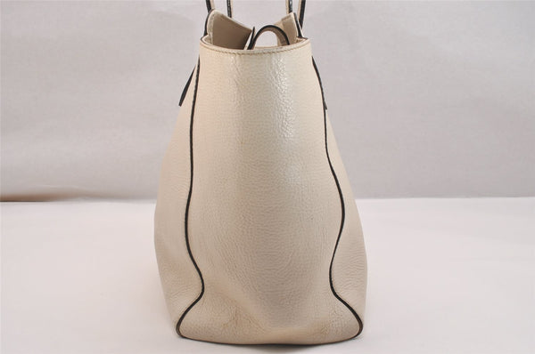 Authentic GUCCI Vintage Swing Large Shoulder Tote Bag Leather 354397 White 6707J