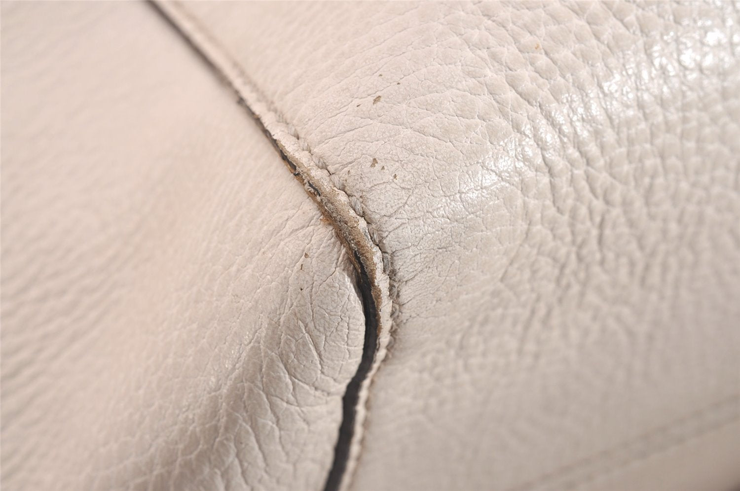 Authentic GUCCI Vintage Swing Large Shoulder Tote Bag Leather 354397 White 6707J