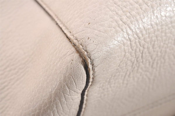 Authentic GUCCI Vintage Swing Large Shoulder Tote Bag Leather 354397 White 6707J