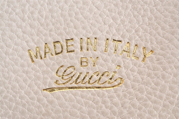 Authentic GUCCI Vintage Swing Large Shoulder Tote Bag Leather 354397 White 6707J