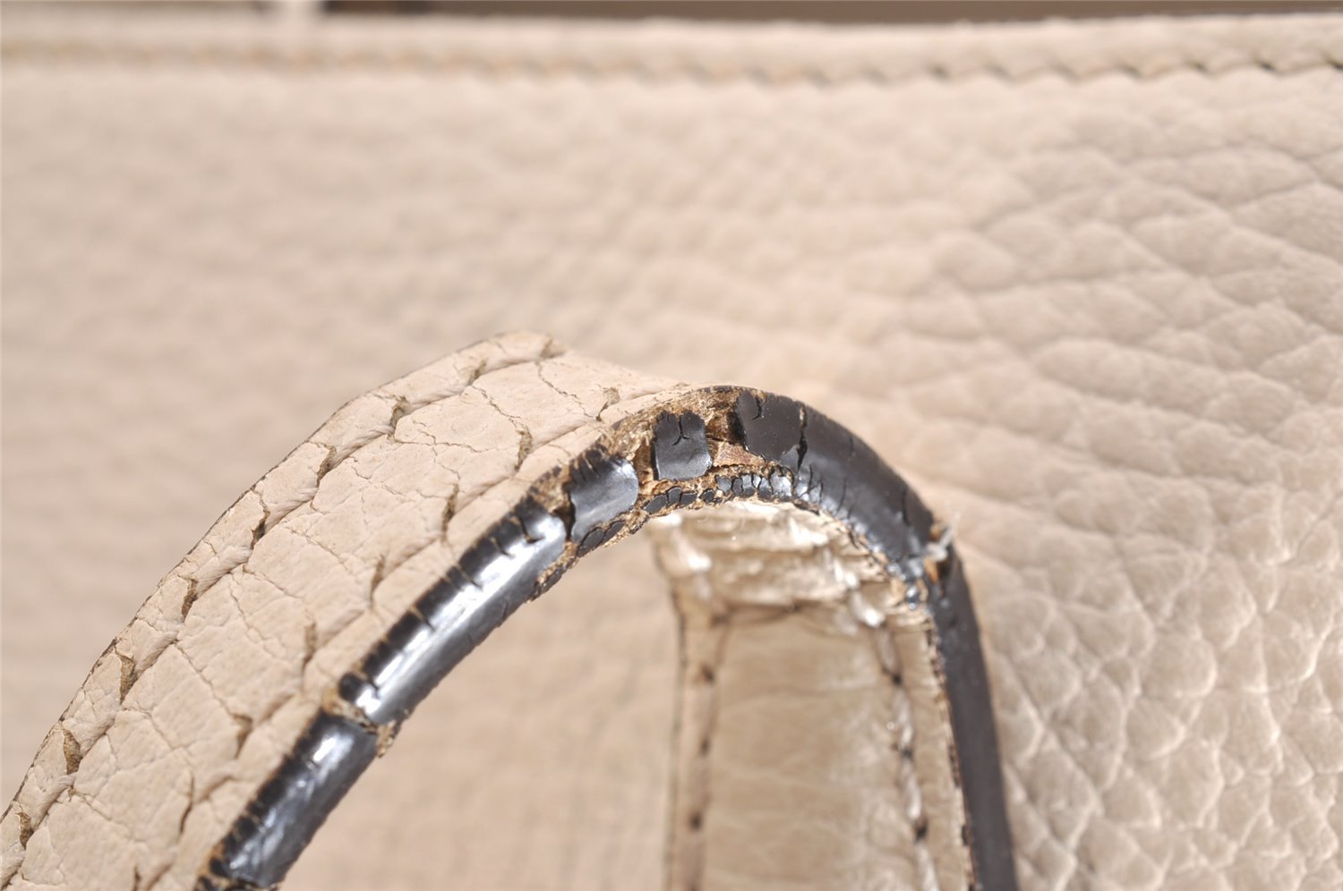 Authentic GUCCI Vintage Swing Large Shoulder Tote Bag Leather 354397 White 6707J