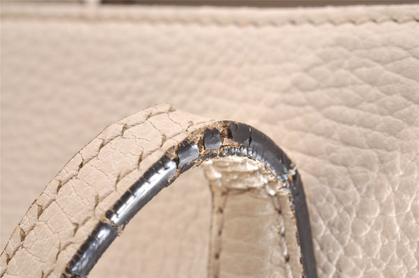 Authentic GUCCI Vintage Swing Large Shoulder Tote Bag Leather 354397 White 6707J