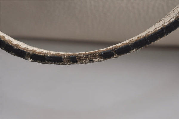 Authentic GUCCI Vintage Swing Large Shoulder Tote Bag Leather 354397 White 6707J