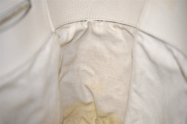 Authentic GUCCI Vintage Swing Large Shoulder Tote Bag Leather 354397 White 6707J