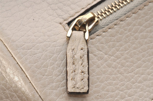 Authentic GUCCI Vintage Swing Large Shoulder Tote Bag Leather 354397 White 6707J