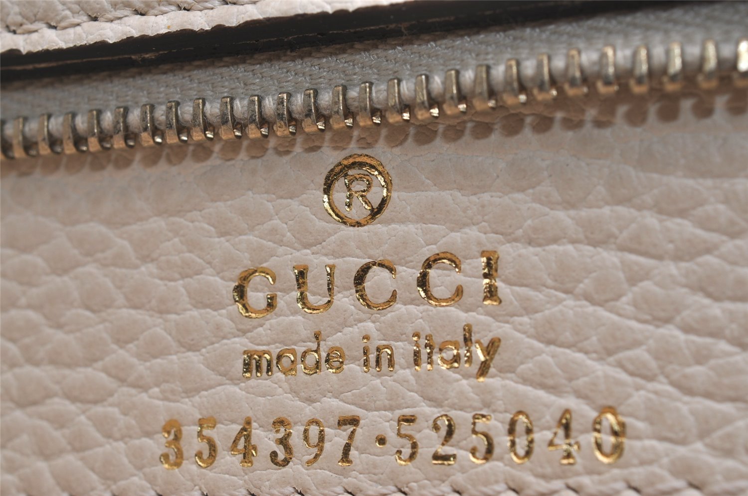 Authentic GUCCI Vintage Swing Large Shoulder Tote Bag Leather 354397 White 6707J