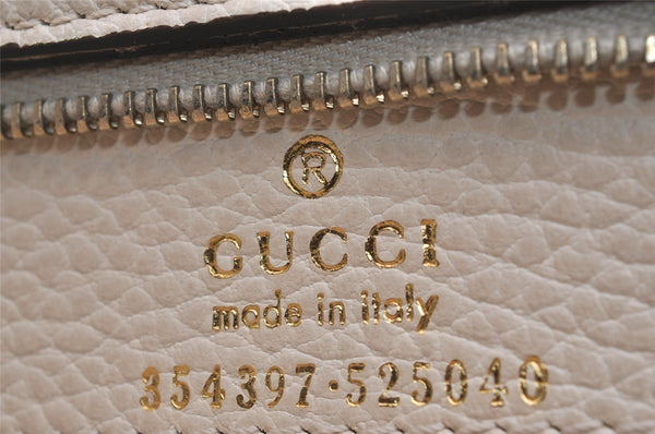 Authentic GUCCI Vintage Swing Large Shoulder Tote Bag Leather 354397 White 6707J