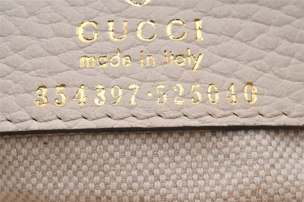 Authentic GUCCI Vintage Swing Large Shoulder Tote Bag Leather 354397 White 6707J