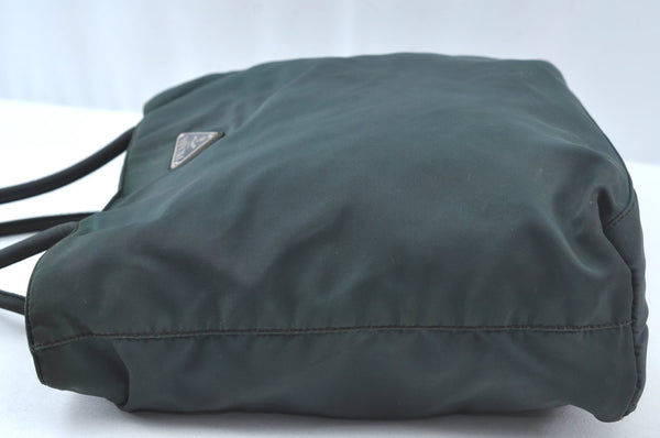 Authentic PRADA Nylon Tessuto Shoulder Tote Bag Khaki Green 6708J