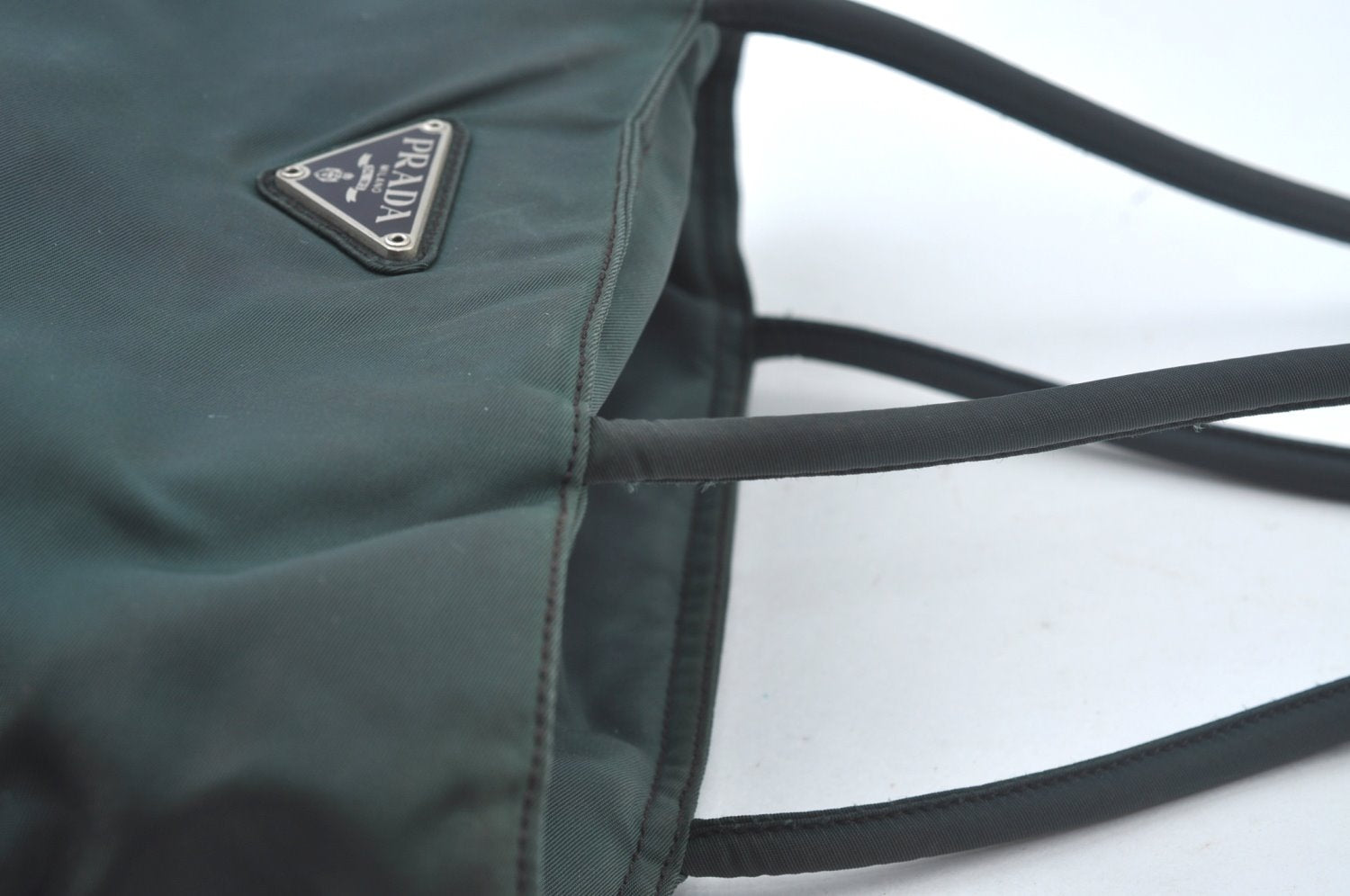Authentic PRADA Nylon Tessuto Shoulder Tote Bag Khaki Green 6708J