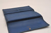 Auth Louis Vuitton Epi Porte Tresor International Wallet Blue M63385 Junk 6709J