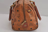 Authentic MCM Vintage Visetos Leather 2Way Shoulder Hand Bag Purse Brown 6710J