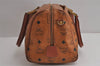 Authentic MCM Vintage Visetos Leather 2Way Shoulder Hand Bag Purse Brown 6710J