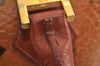 Authentic MCM Vintage Visetos Leather 2Way Shoulder Hand Bag Purse Brown 6710J