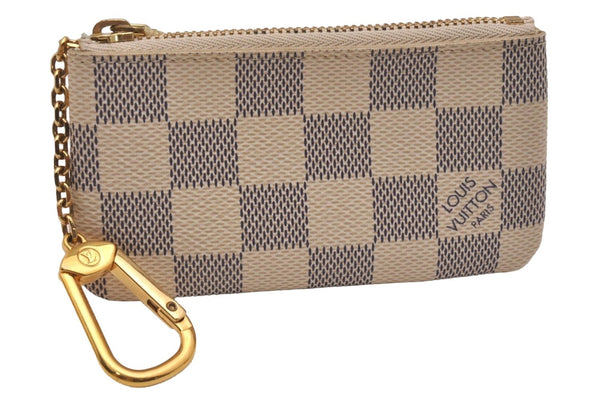 Authentic Louis Vuitton Damier Azur Pochette Cles Coin Purse N62659 LV 6711J