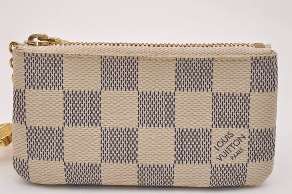 Authentic Louis Vuitton Damier Azur Pochette Cles Coin Purse N62659 LV 6711J