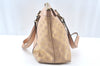 Authentic GUCCI Abbey Shoulder Tote Bag GG Canvas Leather 141470 Pink Gold 6713J