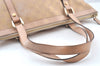 Authentic GUCCI Abbey Shoulder Tote Bag GG Canvas Leather 141470 Pink Gold 6713J