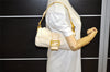 Authentic FENDI Mamma Baguette Shoulder Hand Bag Canvas Leather Cream 6713K