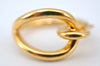 Authentic HERMES Scarf Ring Jumbo Circle Design Gold 6714G