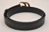 Authentic GUCCI Double G Belt Leather Size 70cm 27.6" 414516 Black Box 6714J