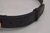 Authentic GUCCI Double G Belt Leather Size 70cm 27.6" 414516 Black Box 6714J