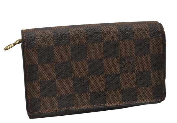 Authentic Louis Vuitton Damier Portefeuille Tresor Wallet Purse N61736 LV 6716I