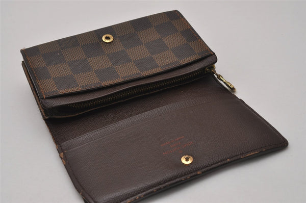 Authentic Louis Vuitton Damier Portefeuille Tresor Wallet Purse N61736 LV 6716I