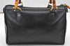 Authentic GUCCI Bamboo 2Way Shoulder Hand Bag Purse Leather Black Junk 6716K