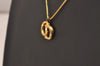 Authentic Christian Dior Gold Tone Chain Pendant Necklace CD 6717J