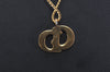 Authentic Christian Dior Gold Tone Chain Pendant Necklace CD 6717J