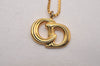 Authentic Christian Dior Gold Tone Chain Pendant Necklace CD 6717J