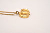 Authentic Christian Dior Gold Tone Chain Pendant Necklace CD 6717J