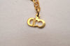 Authentic Christian Dior Gold Tone Chain Pendant Necklace CD 6717J