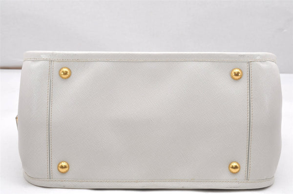 Authentic PRADA Saffiano Lux Leather Shoulder Hand Bag BN2185 White 6717K