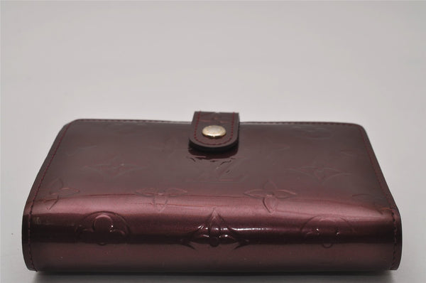 Auth Louis Vuitton Vernis Portefeuille Viennois Wallet Wine Red M91524 LV 6720I