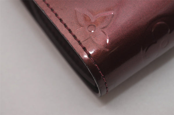 Auth Louis Vuitton Vernis Portefeuille Viennois Wallet Wine Red M91524 LV 6720I