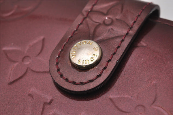 Auth Louis Vuitton Vernis Portefeuille Viennois Wallet Wine Red M91524 LV 6720I